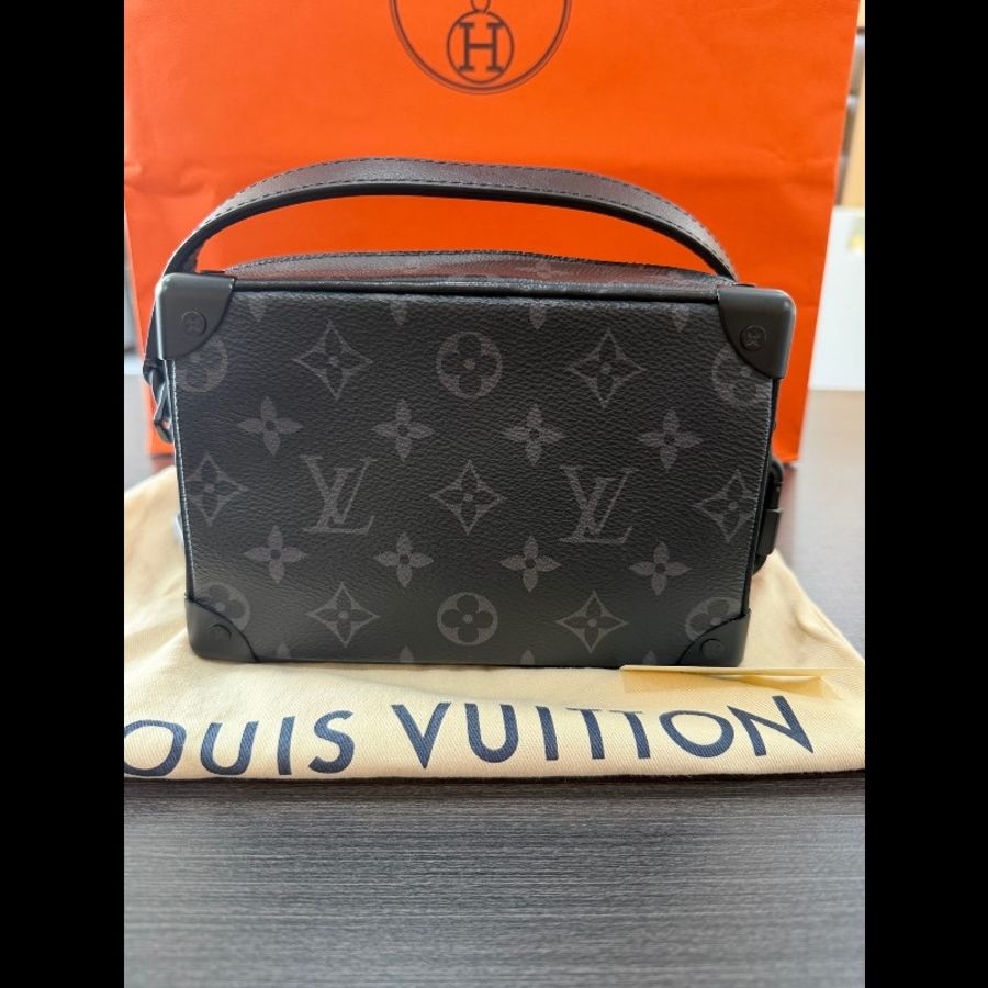 LV/路易威登黑花Mini Soft Trunk盒子包,經典老花滿印鏈條肩帶、單肩斜挎包,難得一遇的熱門款式-2