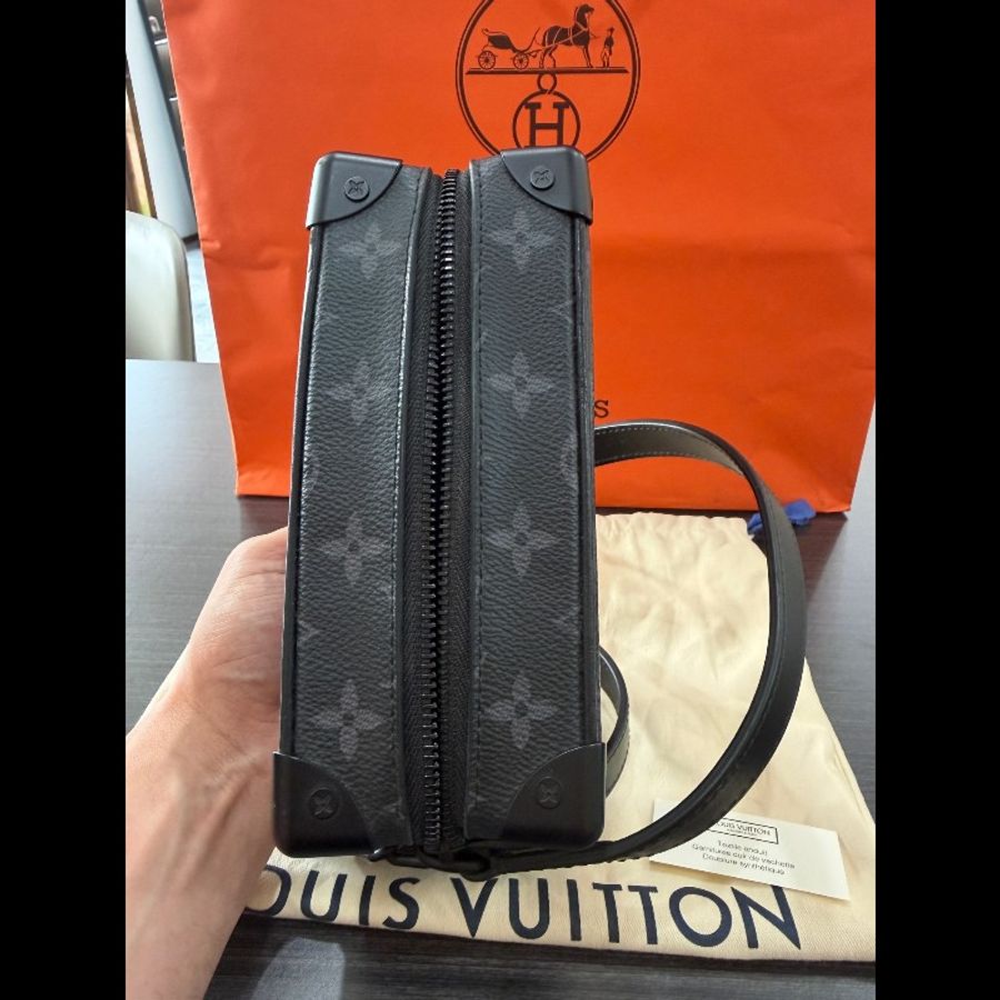 LV/路易威登黑花Mini Soft Trunk盒子包,經典老花滿印鏈條肩帶、單肩斜挎包,難得一遇的熱門款式-4
