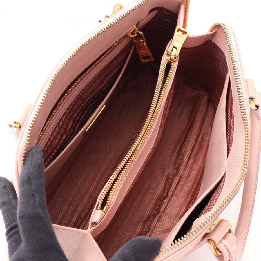 PRADA SAFFIANO LUX 單肩斜背包 1BA837 Saffiano 皮革 粉紅色 二手-2