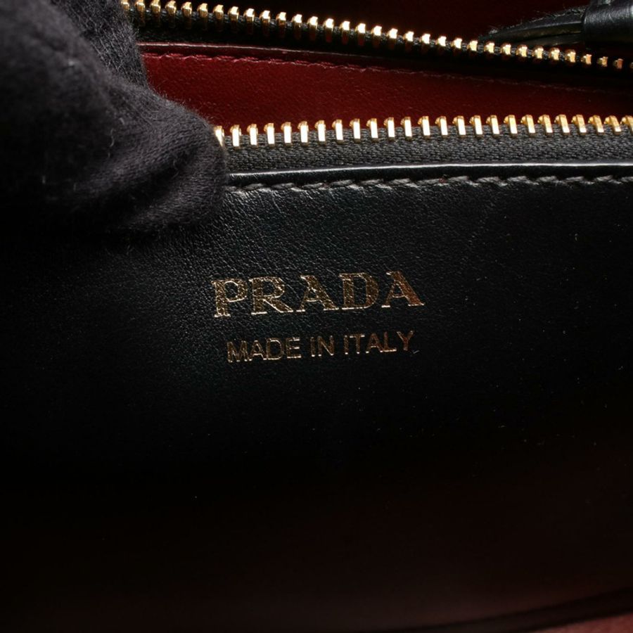 PRADA SAFFIANO CUIR + C Matinee 中型單肩包 1BA251 皮革 黑色 二手-3