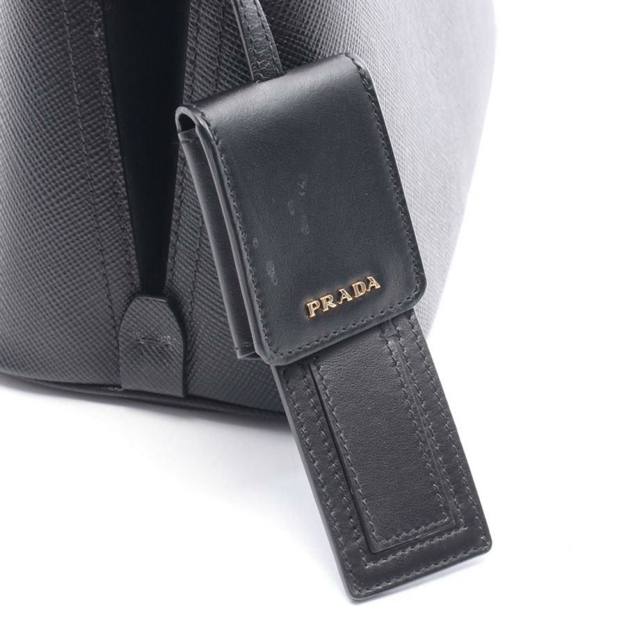 PRADA SAFFIANO CUIR + C Matinee 中型單肩包 1BA251 皮革 黑色 二手-7