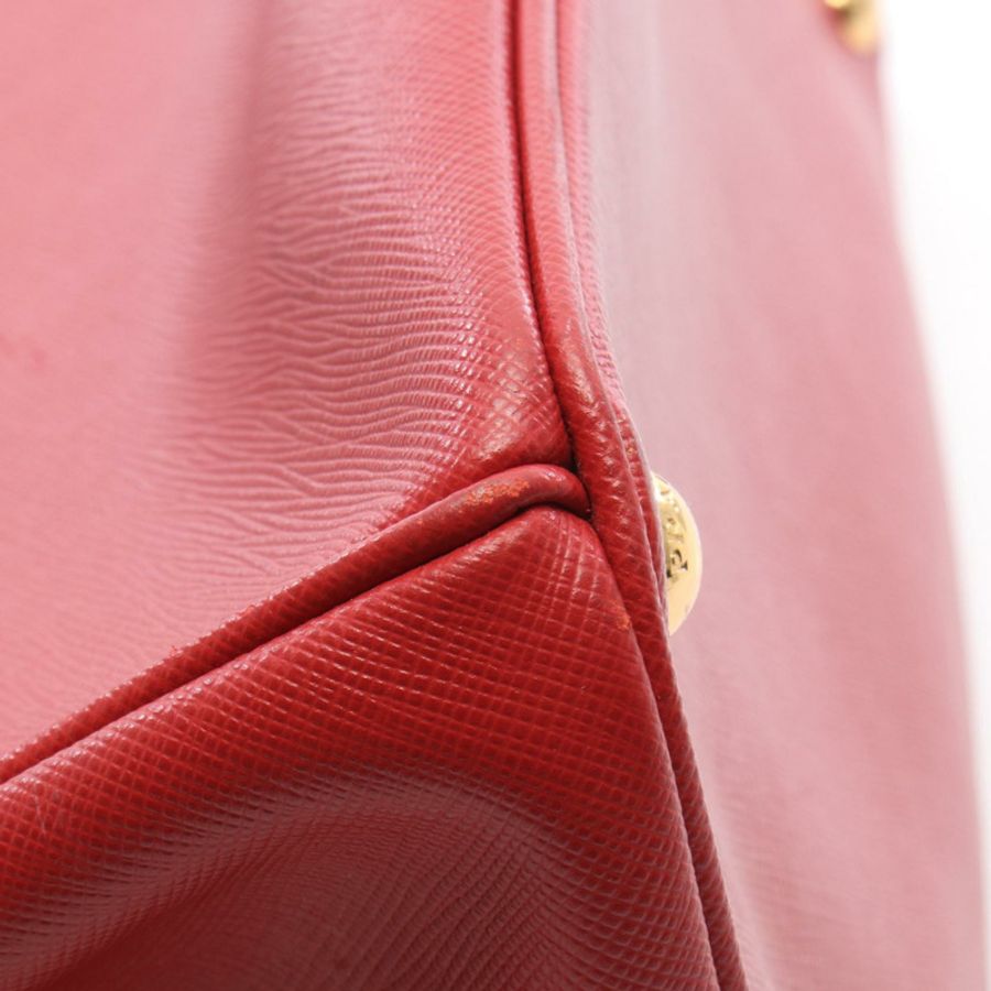 PRADA Galleria 大肩挎斜挎手提包,Saffiano 皮革,紅色,二手-8