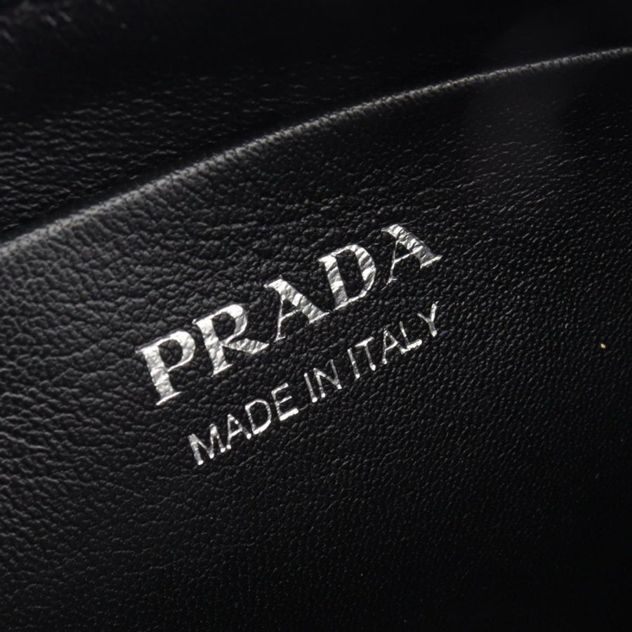PRADA Sydney 鏈條單肩斜背包 1BF085 黑色皮革 SHW 二手女士-3