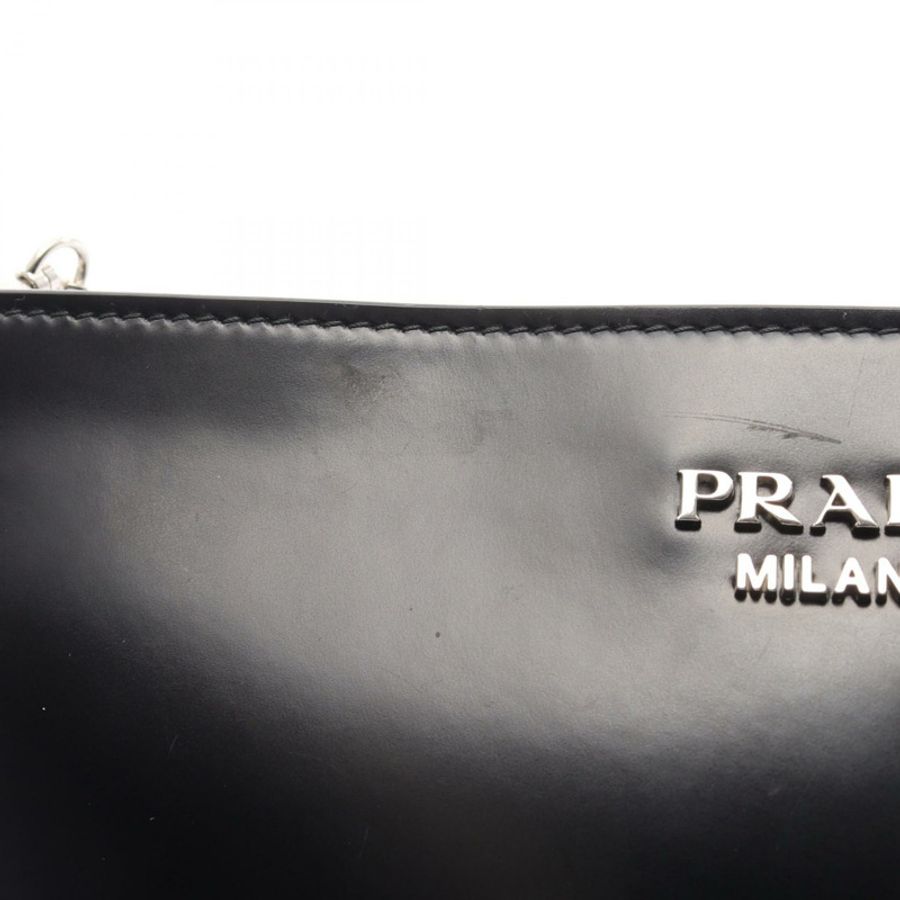 PRADA Sydney 鏈條單肩斜背包 1BF085 黑色皮革 SHW 二手女士-5
