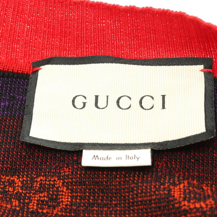 GUCCI GG圖案針織開襟衫 555029 羊毛 黑色 多色 二手 XL碼-2