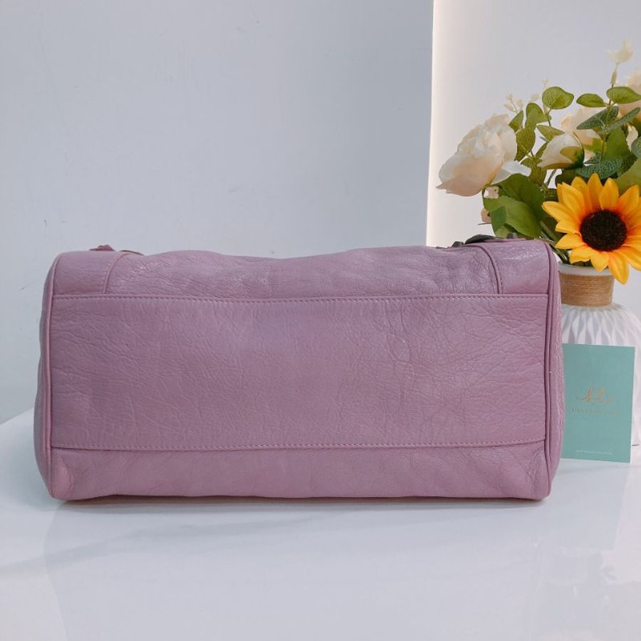 MS0782 Balenciaga 巴黎世家經典城市單肩包包 City Bag 33cm Lambskin Rose Berlingot x PHW-4