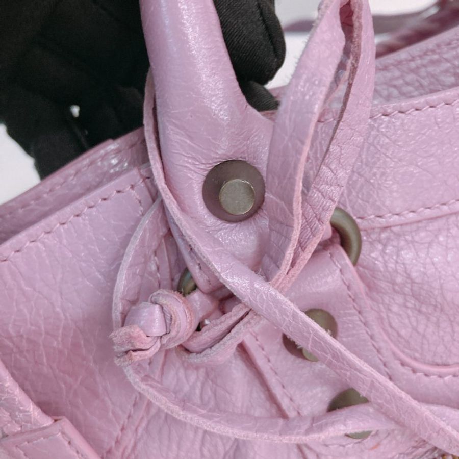 MS0782 Balenciaga 巴黎世家經典城市單肩包包 City Bag 33cm Lambskin Rose Berlingot x PHW-11