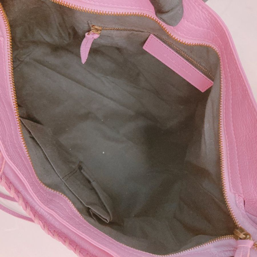 MS0782 Balenciaga 巴黎世家經典城市單肩包包 City Bag 33cm Lambskin Rose Berlingot x PHW-14