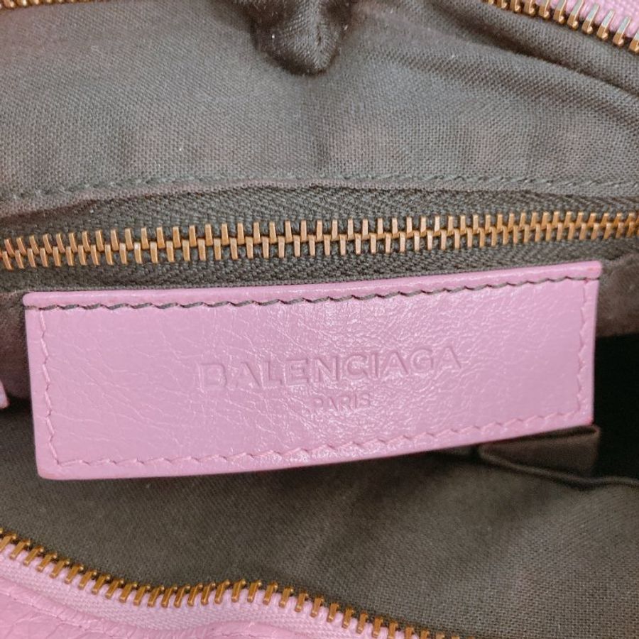 MS0782 Balenciaga 巴黎世家經典城市單肩包包 City Bag 33cm Lambskin Rose Berlingot x PHW-16