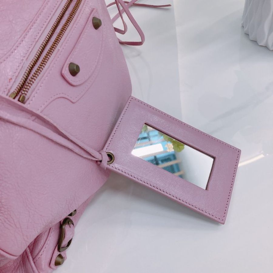 MS0782 Balenciaga 巴黎世家經典城市單肩包包 City Bag 33cm Lambskin Rose Berlingot x PHW-19