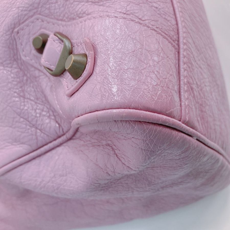 MS0782 Balenciaga 巴黎世家經典城市單肩包包 City Bag 33cm Lambskin Rose Berlingot x PHW-26