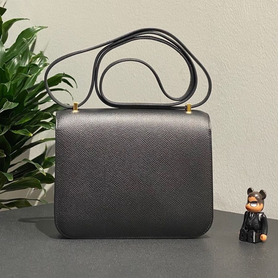 愛馬仕 Hermes 康康19 黑金epsom 皮-1