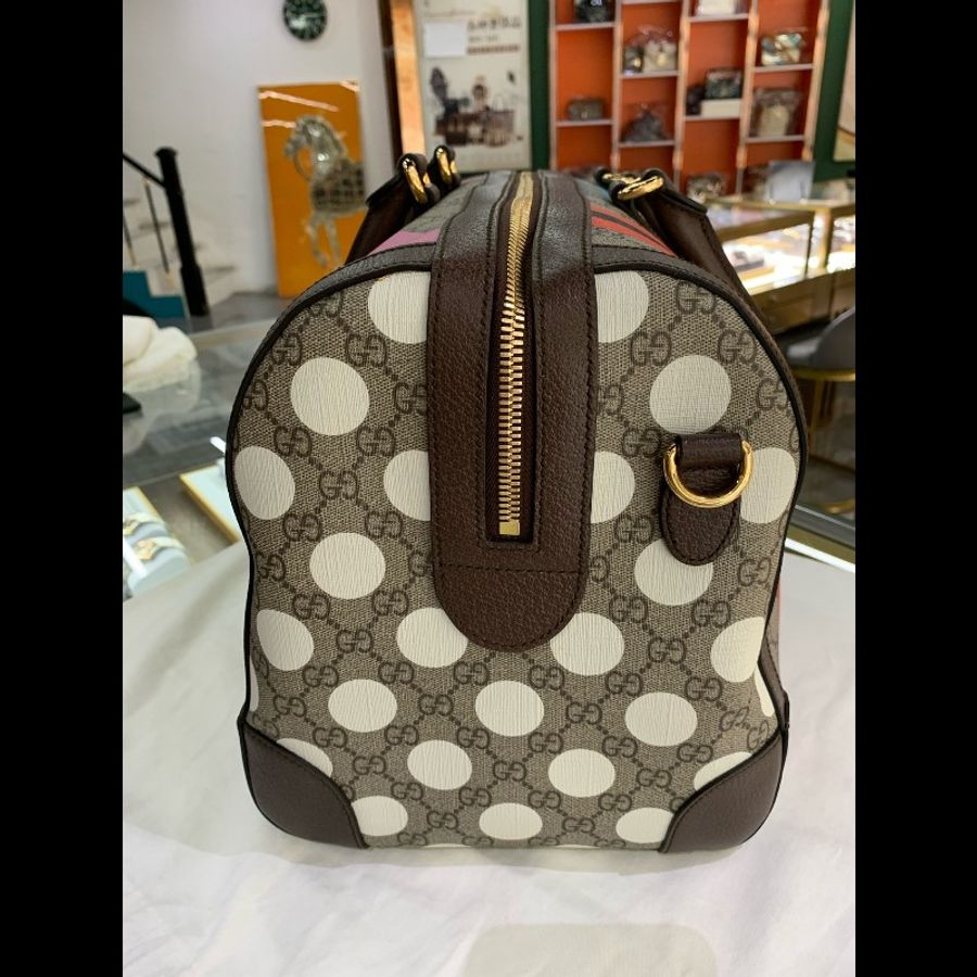 GUCCI老花Logo彩色幾何印花秀場限定旅行包-4