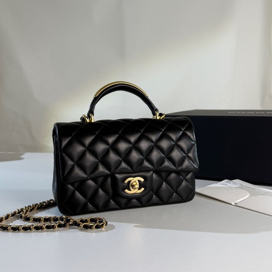 近全新Chanel mini CF20 handle 手提COCO黑金-1