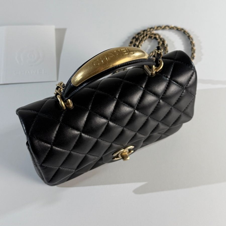 近全新Chanel mini CF20 handle 手提COCO黑金-3