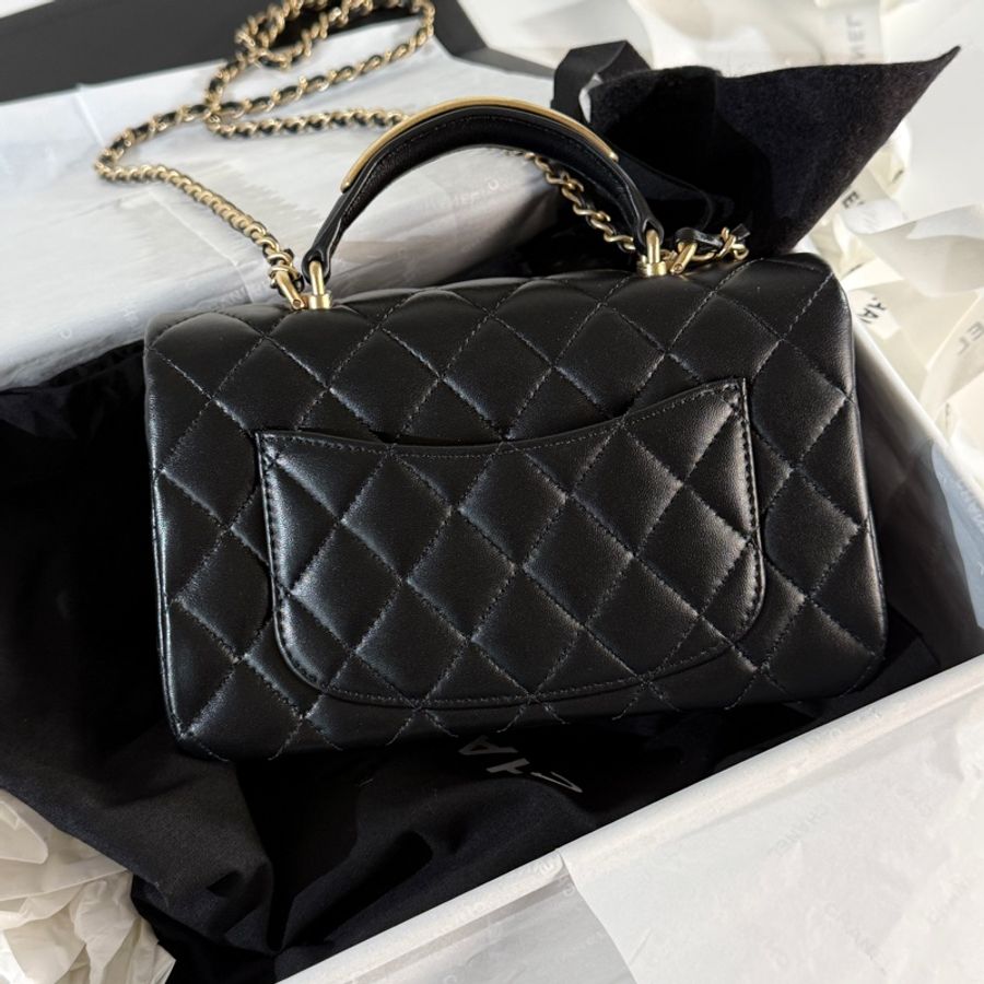 近全新Chanel mini CF20 handle 手提COCO黑金-12