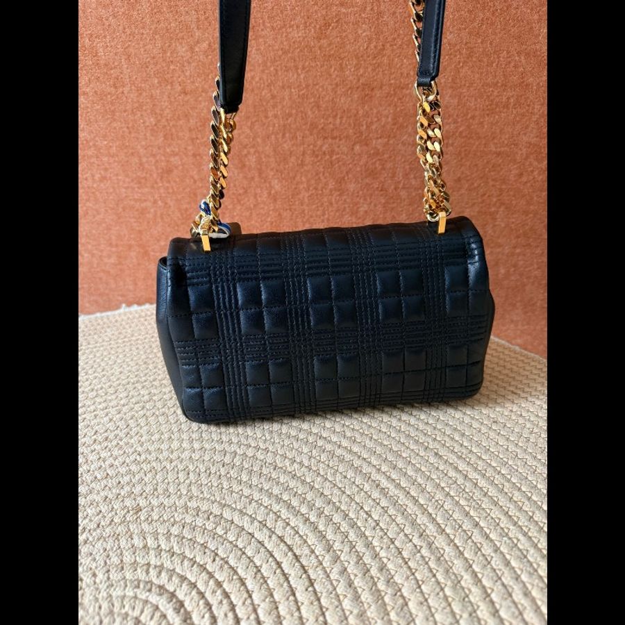 巴寶莉Burberry二手黑金單肩斜挎包-3