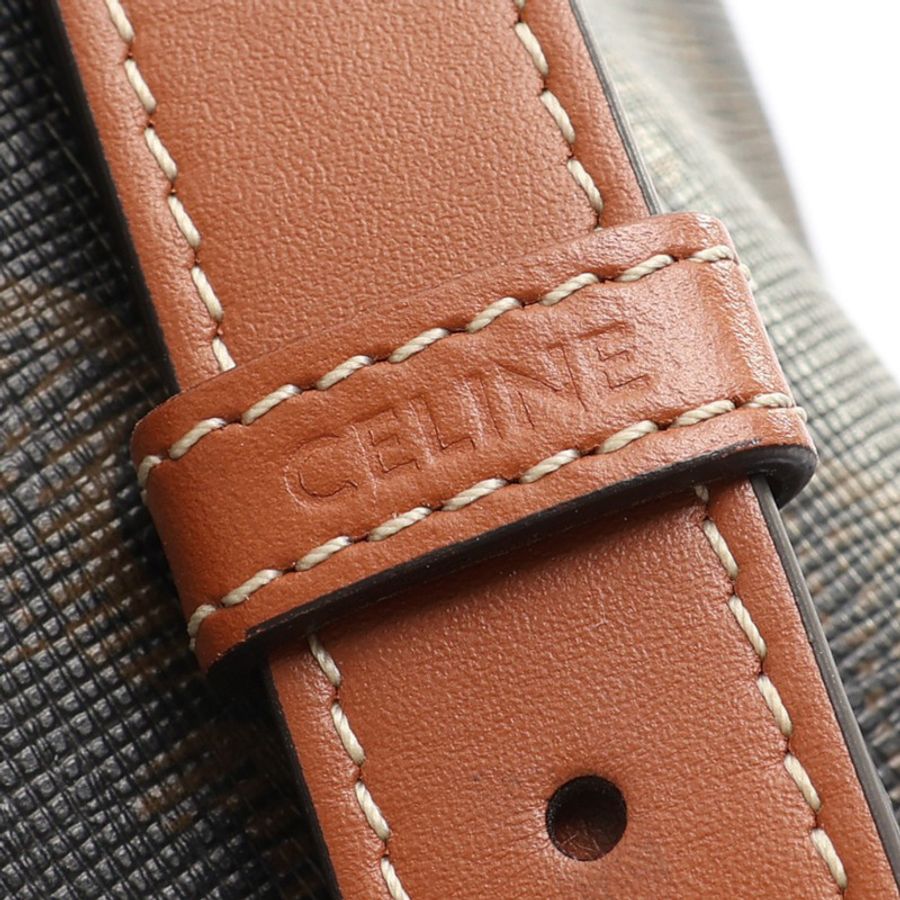 棕色 Triomphe 帆布 水桶包 肩背包 內標斷裂【CELINE 賽琳】 191442CAS.04LU-4