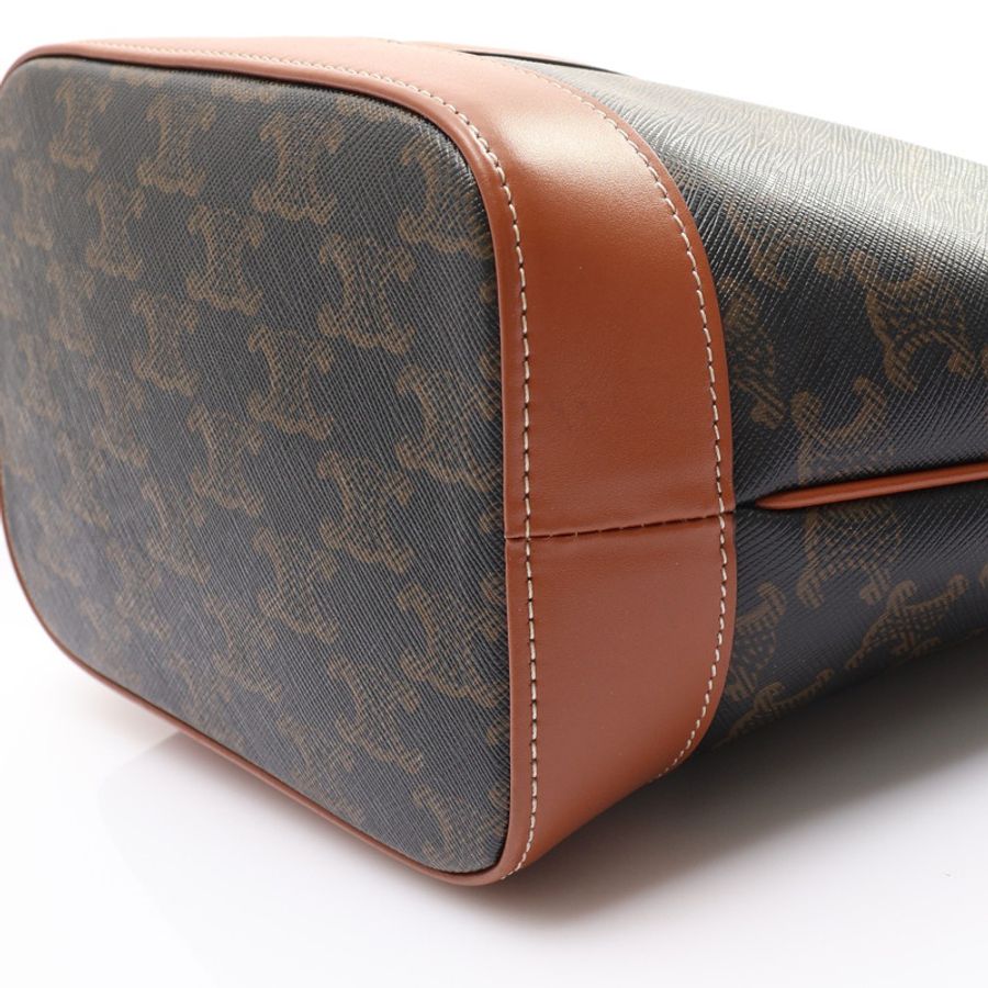 棕色 Triomphe 帆布 水桶包 肩背包 內標斷裂【CELINE 賽琳】 191442CAS.04LU-8