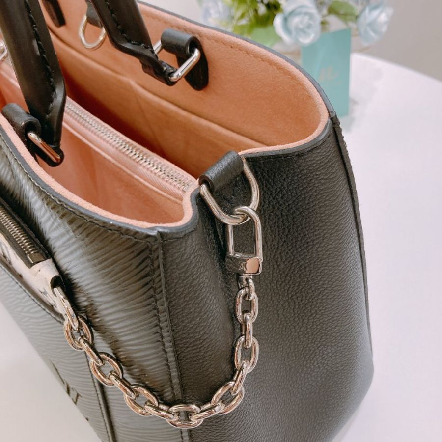 TW4922 Louis Vuitton 路易威登 銀扣手挽肩背兩用袋黑色/粉紅色 Epi Marelle MM Black/Pink x PHW-11