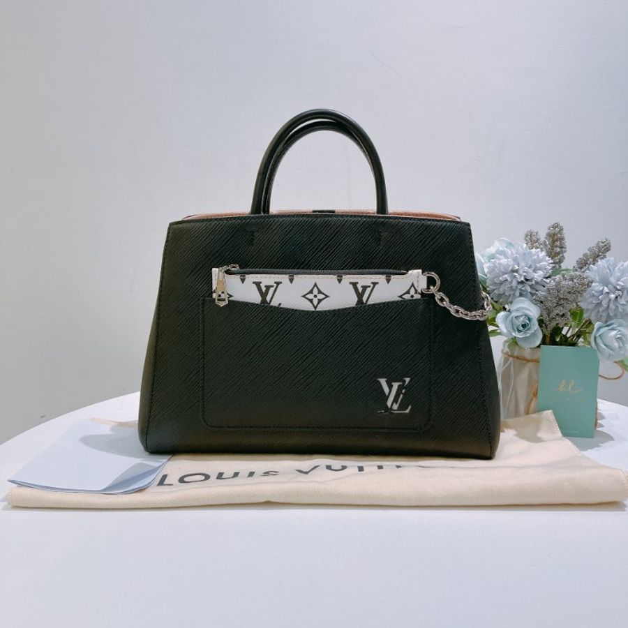 TW4922 Louis Vuitton 路易威登 銀扣手挽肩背兩用袋黑色/粉紅色 Epi Marelle MM Black/Pink x PHW-25