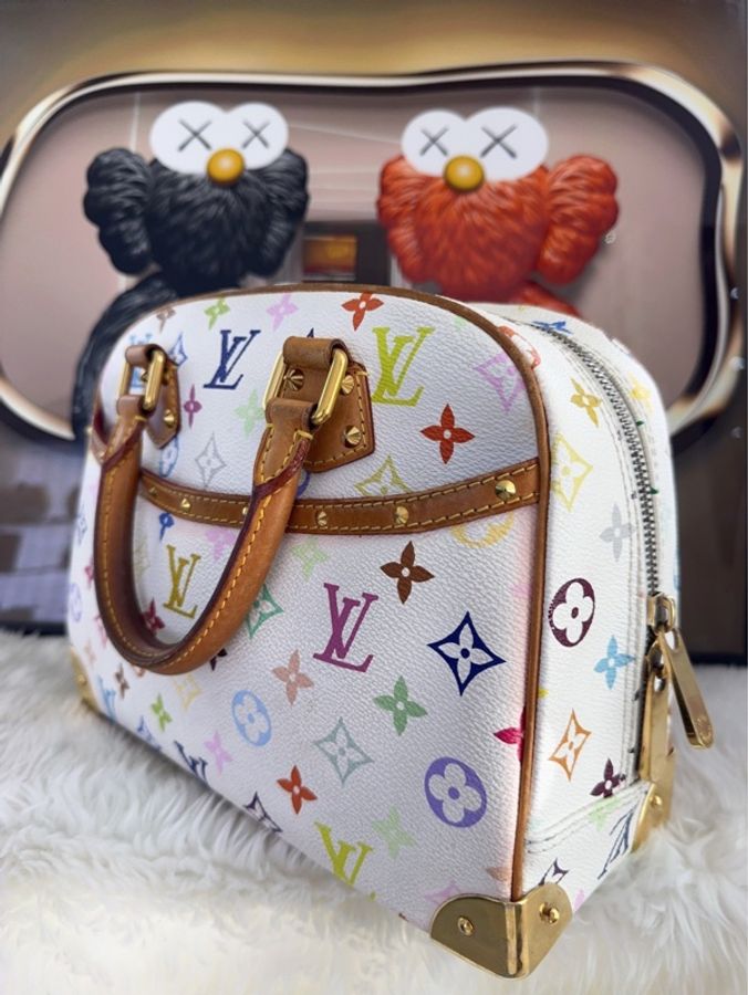 LV/路易威登 白三彩手提包 28*20艺术家村上隆联名款 白三彩🤍颠覆对传统老花的刻板印象-2