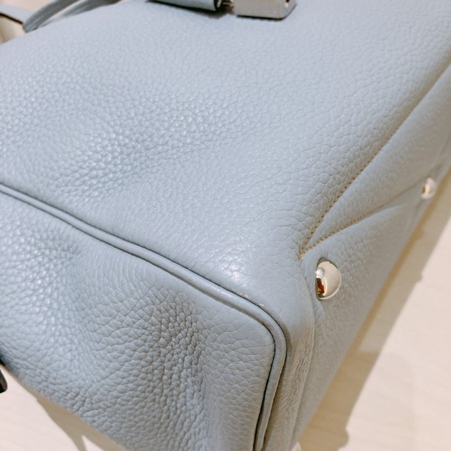 TK2103 愛馬任 容量大 手提袋 Hermes Victoria 35 Bleu Lin J7 HandBag #Stamp Square Q-11