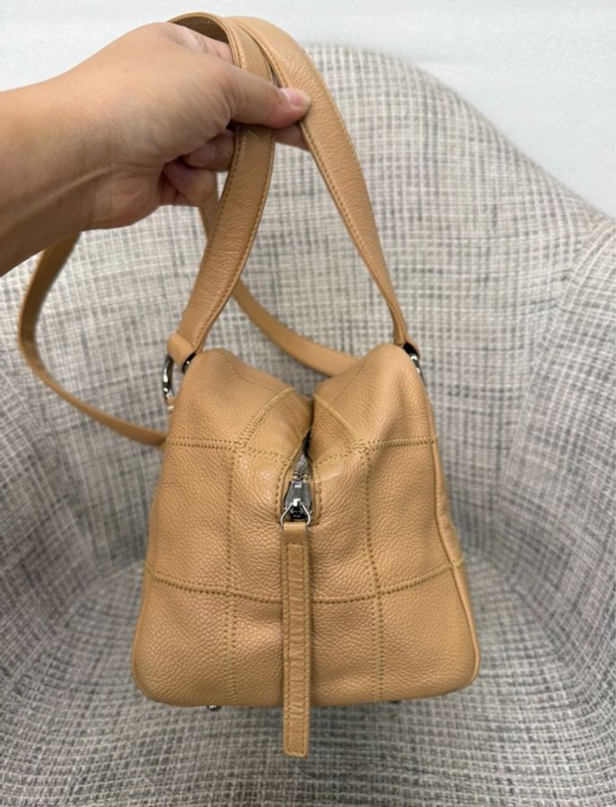 【高級的層次栗子色調🍂90新全網稀有✨】Chanel美拉德風中古包 奶茶色冰格 單肩包|手提包-3