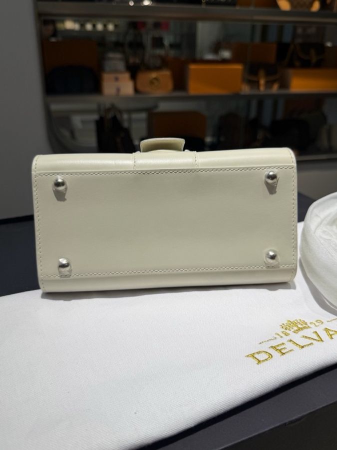 【98新好成色】Delvaux德爾沃 Brillant系列 白雪公主 手提斜挎包 mini迷你 白色 牛皮-5
