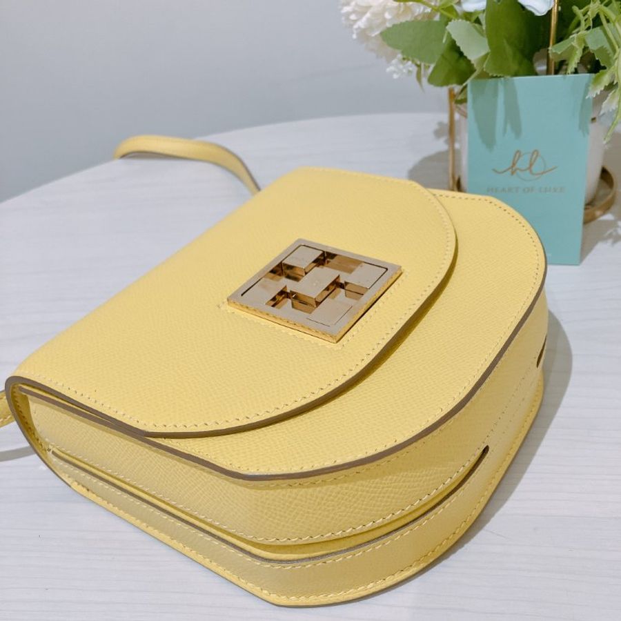 TK2104	愛馬任 斜挎包 黃色 Hermes Mosaique Mini Epsom Shoulder Bag Yellow X GHW  #Stamp D-5