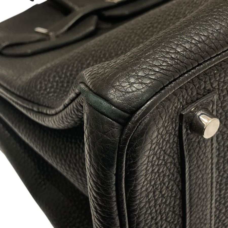 HERMES 愛馬仕 口N刻 BIRKIN 35 手提包 TOGO牛皮 黑色 銀釦-6