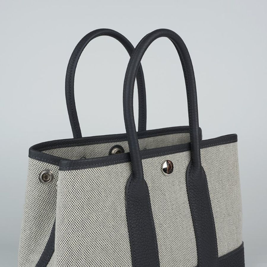HERMÈS 愛馬仕 Garden Party Mini 23 迷你花園包 石板灰銀釦 帆布/小牛皮 手提斜背包|2025年 專櫃難求免配現貨|KÉSH 凱仕精品-20