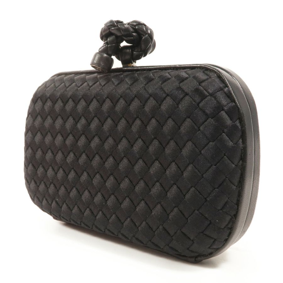 BOTTEGA VENETA 緞面/羊皮皮革Knot Clutch手拿包-2