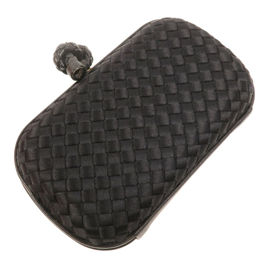 BOTTEGA VENETA 緞面/羊皮皮革Knot Clutch手拿包-4