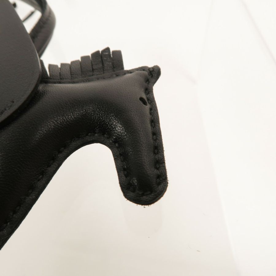 HERMES Swift/Milo皮革Rodeo Pagase PM掛飾Noir-3