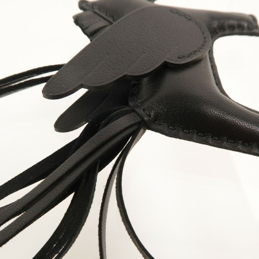 HERMES Swift/Milo皮革Rodeo Pagase PM掛飾Noir-4