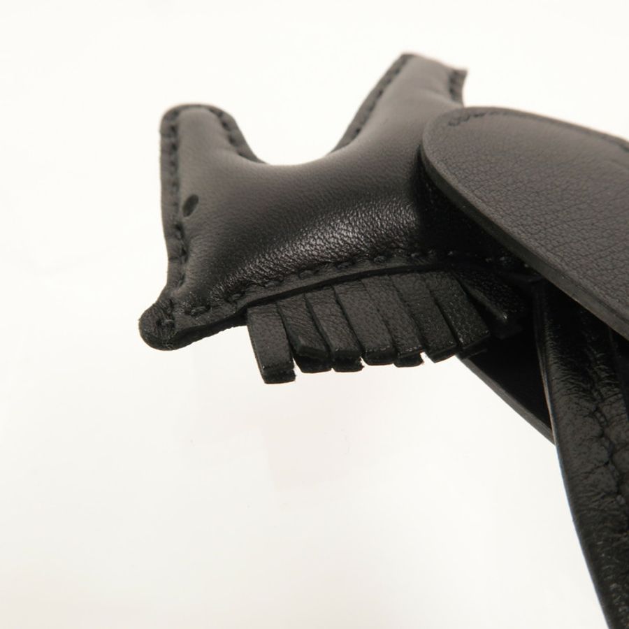 HERMES Swift/Milo皮革Rodeo Pagase PM掛飾Noir-5