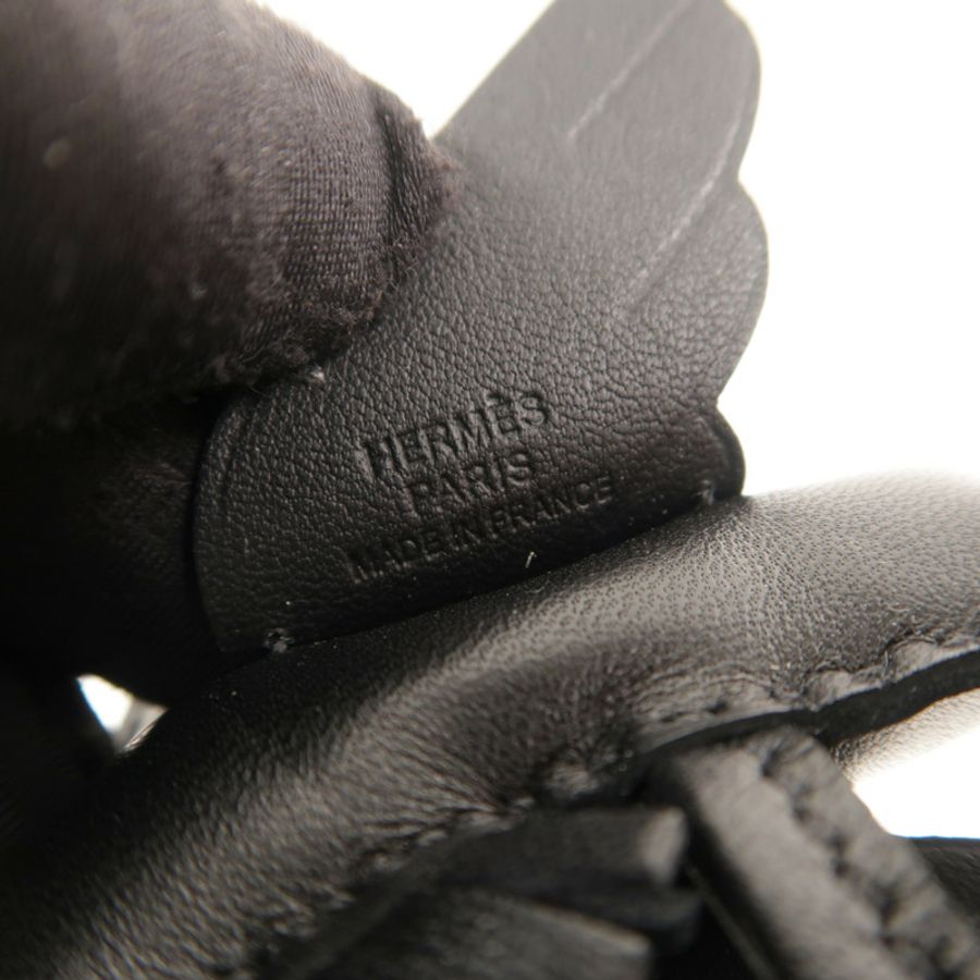 HERMES Swift/Milo皮革Rodeo Pagase PM掛飾Noir-6