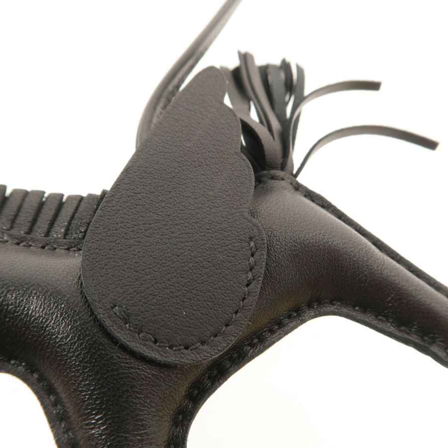HERMES Swift/Milo皮革Rodeo Pagase PM掛飾Noir-8