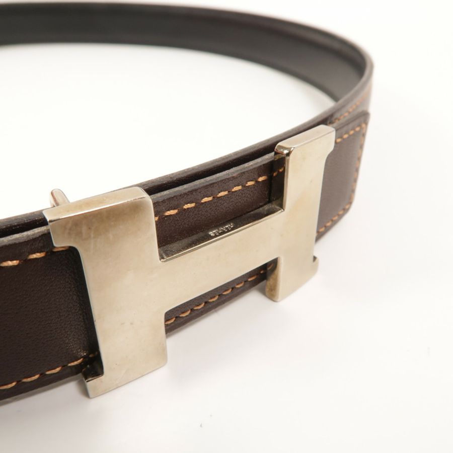 HERMES Swift皮革Reversible Mini H Belt皮帶-2