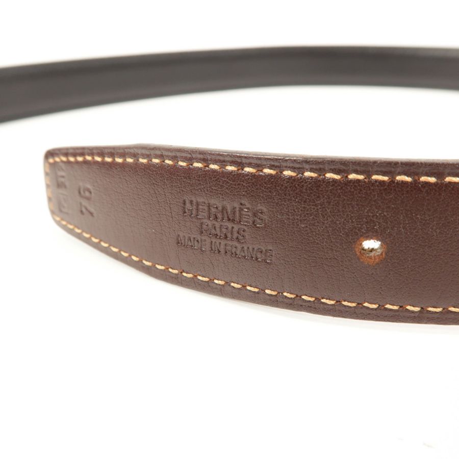 HERMES Swift皮革Reversible Mini H Belt皮帶-4