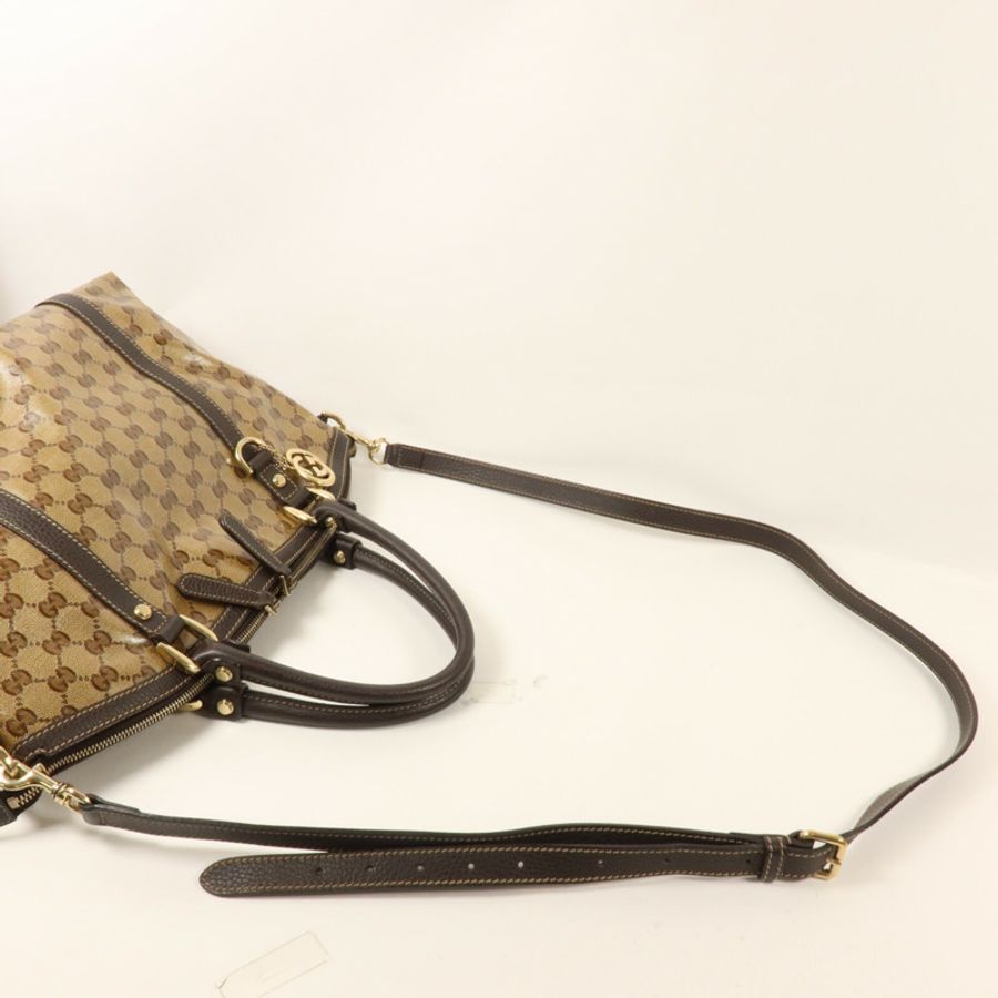 GUCCI 塗層帆布2 Way Shoulder手挽肩背兩用袋-7