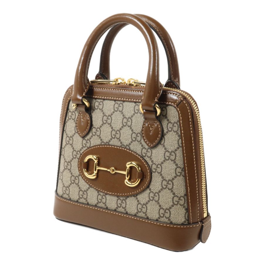 GUCCI 塗層帆布Horsebit 1955 Top Handle手挽肩背兩用袋-2