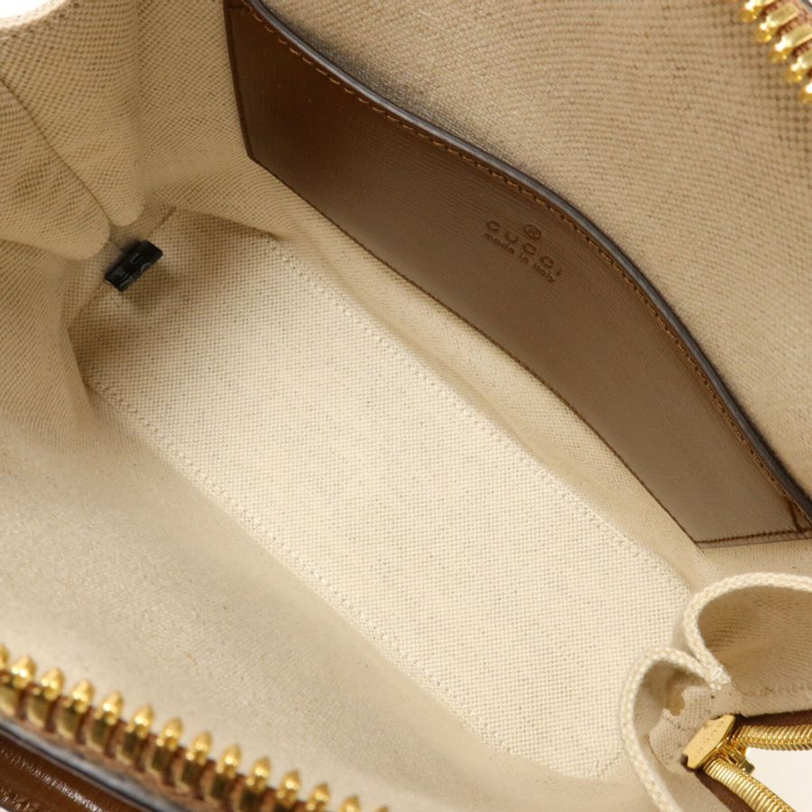 GUCCI 塗層帆布Horsebit 1955 Top Handle手挽肩背兩用袋-4