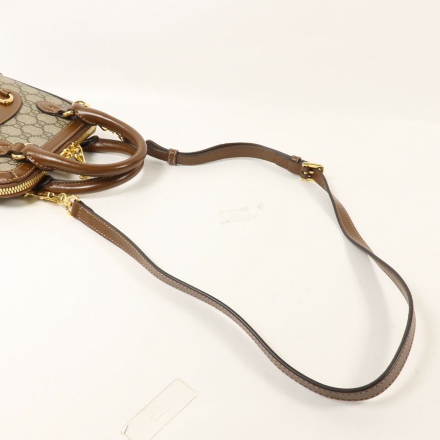 GUCCI 塗層帆布Horsebit 1955 Top Handle手挽肩背兩用袋-8