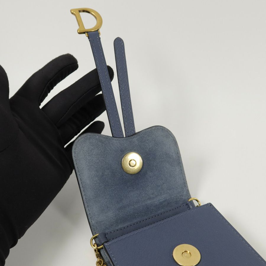 Dior 牛皮皮革Saddle Phone Bag鏈帶肩背袋-6