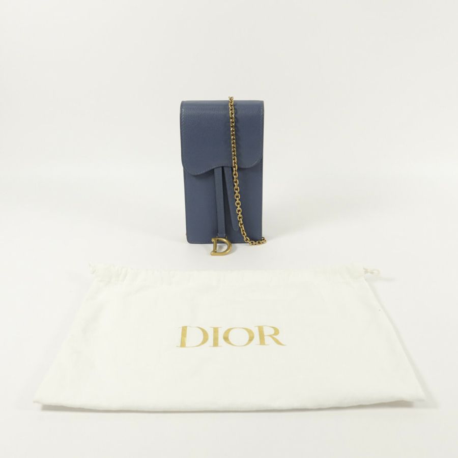 Dior 牛皮皮革Saddle Phone Bag鏈帶肩背袋-15