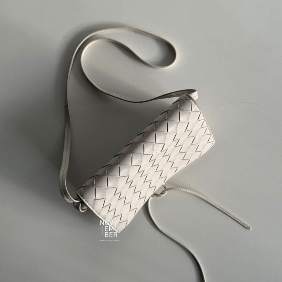 98新🆕 Bottega Veneta 寶緹嘉 編織斜背包 白色-3