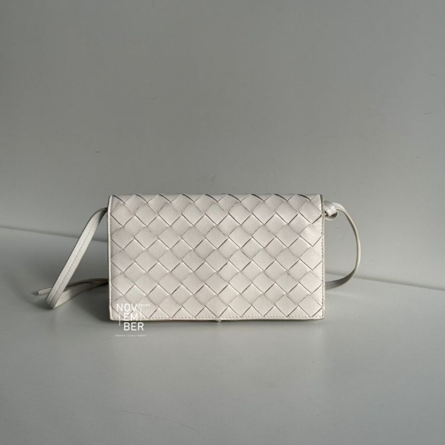 98新🆕 Bottega Veneta 寶緹嘉 編織斜背包 白色-5