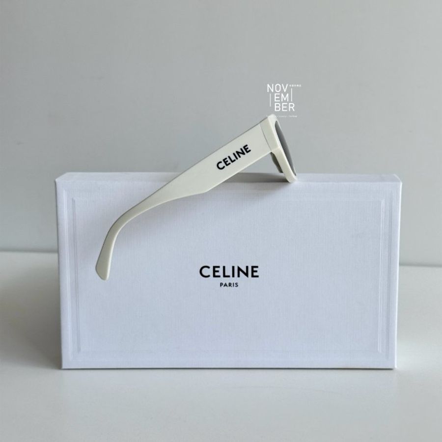99新🆕 Celine 賽琳 Logo墨鏡 白色-2